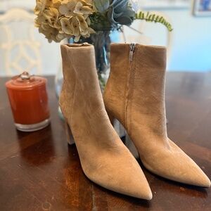 Marc fisher beige suede bootie